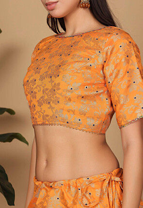 Brocade Lehenga in Orange