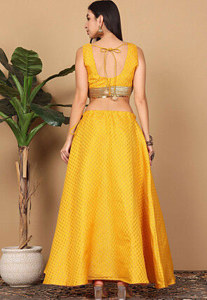 Brocade Lehenga in Yellow