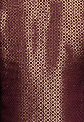 Brocade Nehru Jacket in Wine