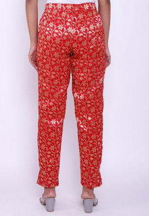Brocade Pant in Red