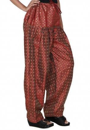 Brocade Salwar in Maroon