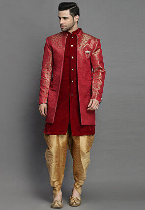 Sherwani red shop and gold