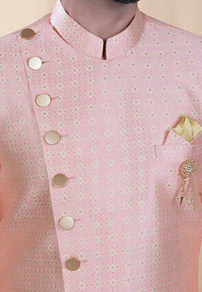 Brocade Sherwani in Pink