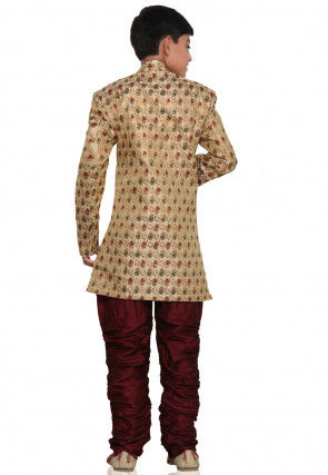 Brocade Sherwani set in Beige