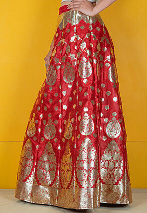 Brocade Skirt in Red