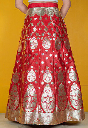 Brocade Skirt in Red