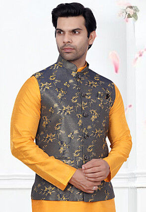 BrocadeBrocade Nehru Jacket in Grey