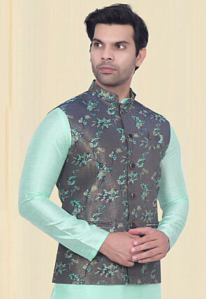 BrocadeBrocade Nehru Jacket in Grey
