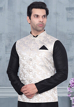 BrocadeBrocade Nehru Jacket in Off White