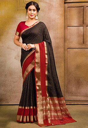Chanderi Silk Saree in Black