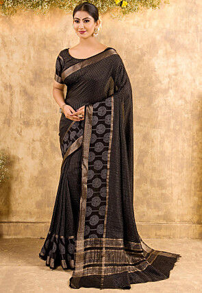 Chanderi Silk Saree in Black