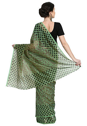 Chanderi Chanderi Silk Saree in Green