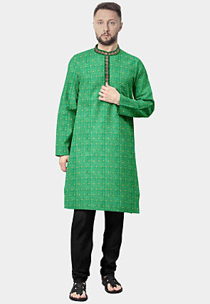 Chanderi Kurta Set in Green