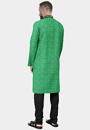 Chanderi Kurta Set in Green