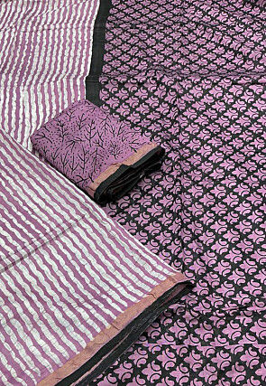 Leheriya Printed Chanderi Saree in Pink