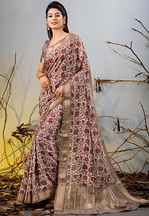 Chanderi Silk Saree in Beige