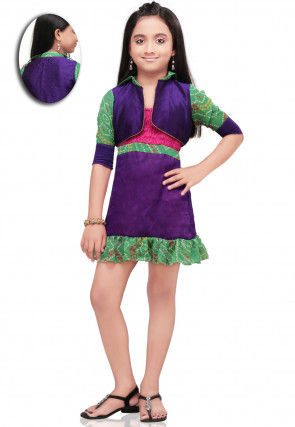 Chiffon and Cotton Dress in Purple