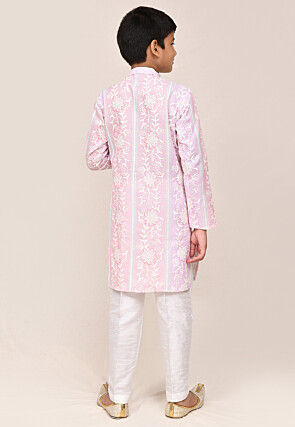 Chikankari Cotton Kurta Set in Pink