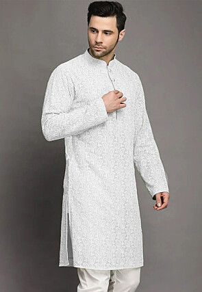 Chikankari Georgette Kurta in White