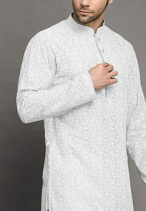 Chikankari Georgette Kurta in White