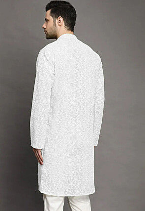Chikankari Georgette Kurta in White