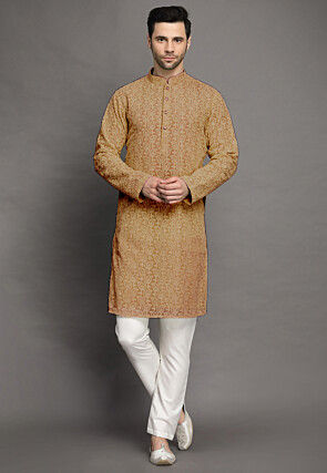 Chikankari Georgette Kurta Set in Beige