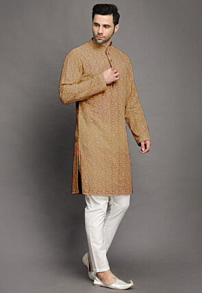 Chikankari Georgette Kurta Set in Beige