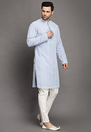 Chikankari Georgette Kurta Set in Grey