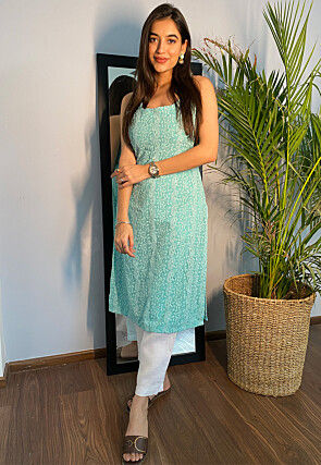 Green Indo-Western Kurtas For Women: Buy Latest Designs Online | Utsav ...