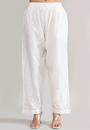 Chikankari Organza Straight Kurta Set in Peach