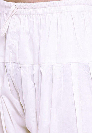 Chikankari Pure Cotton Dhoti Kurta in Yellow