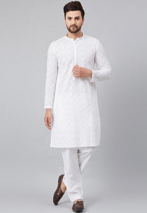 White Kurta Pajama: Buy Latest Indian Designer Men's White Kurta Pajama ...
