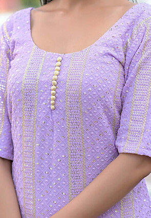 Chikankari Pure Georgette Pakistani Suit in Purple