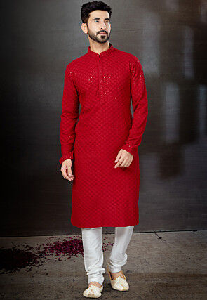Kurta pajama red colour 2025