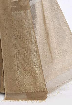 South Indian Sico Saree in Fawn