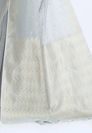 South Indian Sico Saree in Grey