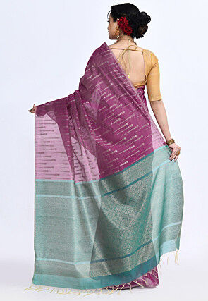 South Indian Sico Saree in Magenta