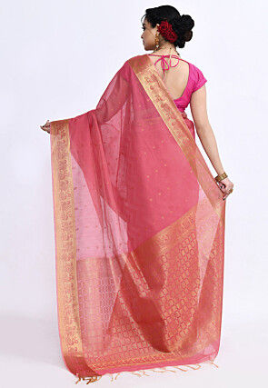 South Indian Sico Saree in Pink