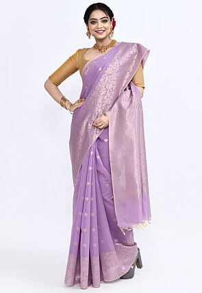 South Indian Sico Saree in Purple