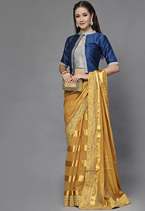 Color Block Art Silk Blouse in Teal Blue and Grey