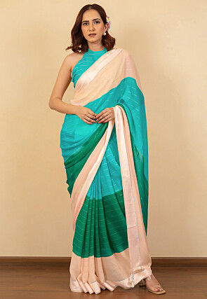 Woven Georgette Saree in Multicolor