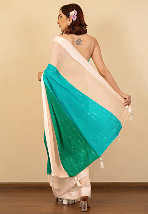 Woven Georgette Saree in Multicolor
