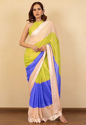 Woven Georgette Saree in Multicolor
