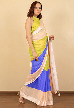 Woven Georgette Saree in Multicolor