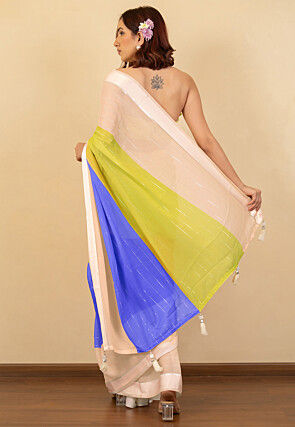 Woven Georgette Saree in Multicolor