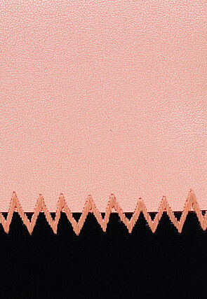 Color Blocked PU Coin Pouch in Pink and Black