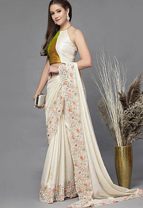 Color Blocked Taffeta Silk Blouse in Multicolor