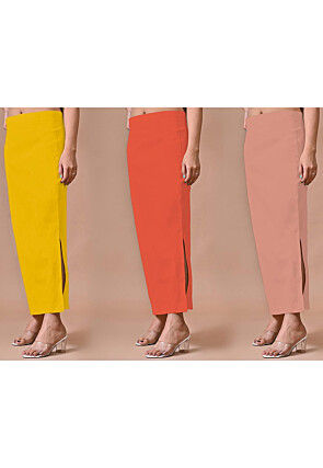 Combo Lycra Cotton Shapewear Petticoat in Pink and Orange