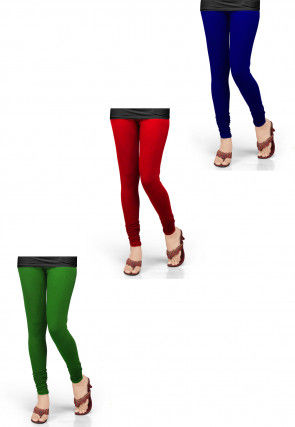 Combo of Solid Color Lycra Leggings in Multicolor
