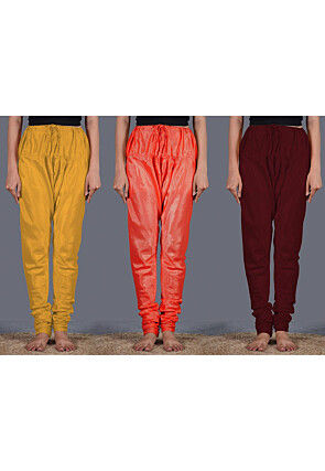 Combo of Solid Color Shantoon Churidar in Multicolor